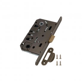 Замок врезной AGB Mediana для межкомнатной двери под фиксатор античная бронза