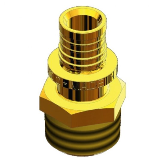 Соединитель прямой Tiemme 20 мм х 3/4 НР(ш) латунь (1710171)