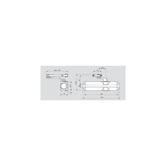 Доводчик дверной Dormakaba (40-80 кг) серый