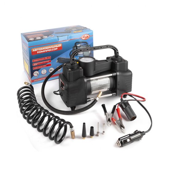 Автомобильный компрессор Autovirazh двухпоршневой 12 В 75 л/мин (AV-010750)