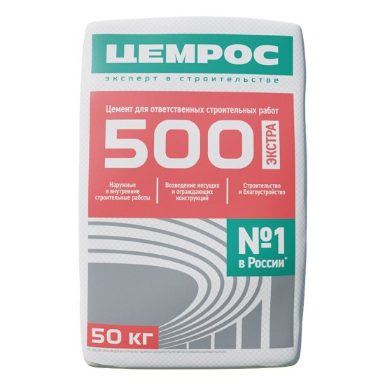 Цемент ЦЕМРОС М500 Д20 ЦЕМ II А-Ш 42,5 Н 50 кг