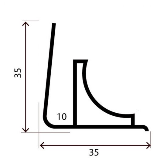 Плинтус потолочный для панелей 10х3000 мм ПВХ гладкий белый