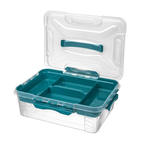 Контейнер для хранения Econova Grand Box (433224302) 390х290х124 мм 10 л с замком и органайзером