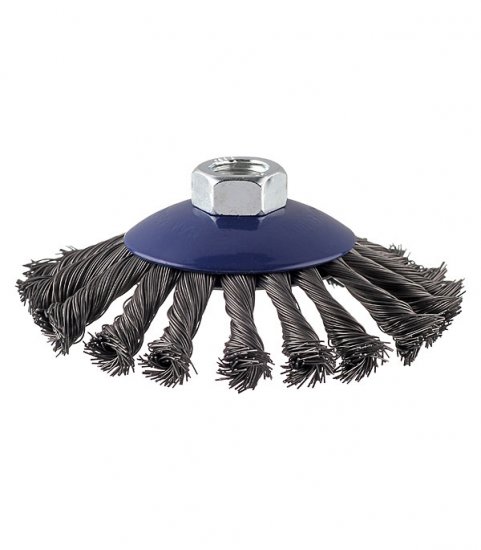 Корщетка для УШМ Практика витая жесткая радиальная d115 мм M14 с наклоном