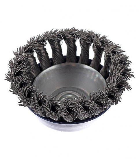 Корщетка для УШМ Практика витая жесткая чашеобразная d90 мм M14