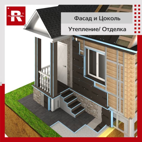 Плита теплоизоляционная Ruspanel RPG Basic 80х600х1250 мм с односторонним армированием (5 шт.)