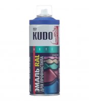 Эмаль аэрозольная для металлочерепицы Kudo сигнально синий полуматовая RAL 5005 520 мл