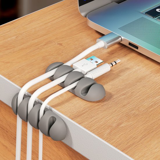 Держатель для 3 проводов Контакт самоклеящийся серый (2 шт.) (24806)