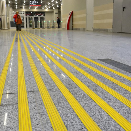 Направляющая тактильная лента 29х4,2 мм ПВХ 25 м желтая (2 шт.)