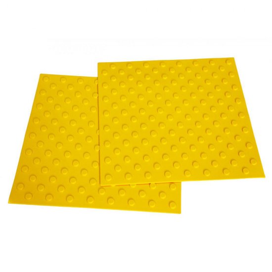Тактильная плитка ПВХ конус шахматка 500х500х5,5 мм желтая