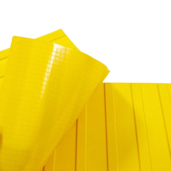 Тактильная плитка ПВХ продольный риф 500х500х5,5 мм желтая