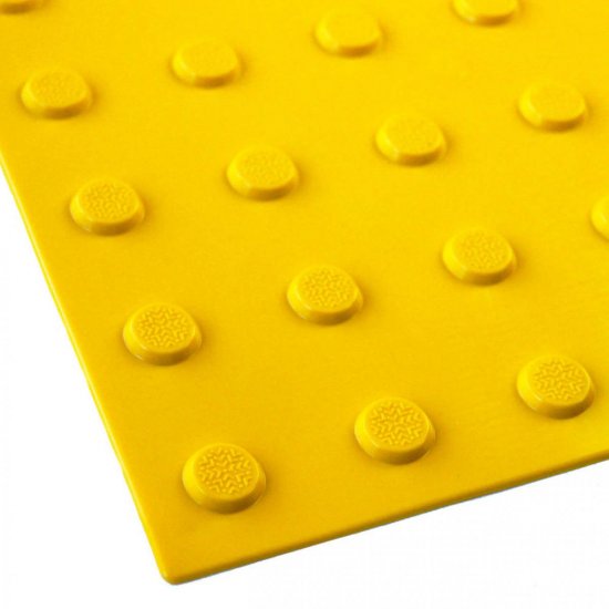 Тактильная плитка ТПУ конус в ряд 300х300х6,5 мм желтая