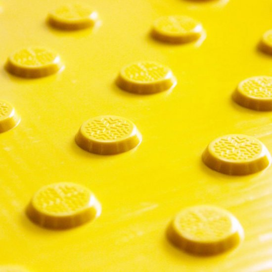 Тактильная плитка ТПУ конус в ряд 500х500х6,5 мм желтая