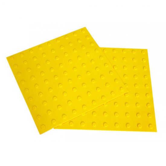 Тактильная плитка ТПУ конус в ряд 500х500х6,5 мм желтая