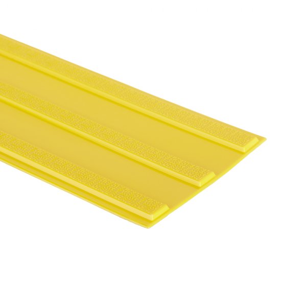 Тактильная плитка ТПУ продольный риф 150х500х6,5 мм желтая
