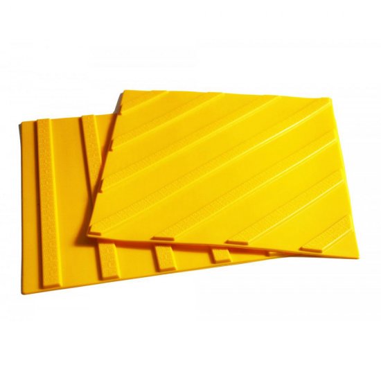 Тактильная плитка ТПУ продольный риф 300х300х6,5 мм желтая