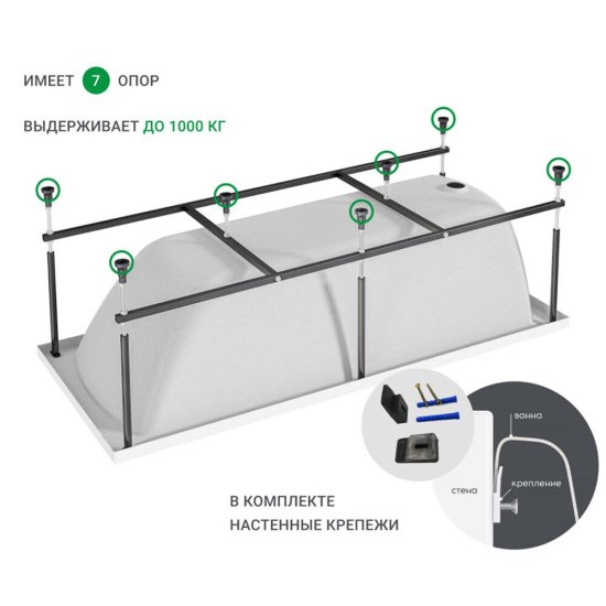 Каркас для ванны акриловой Ollie 170х75 см (03ол1775)