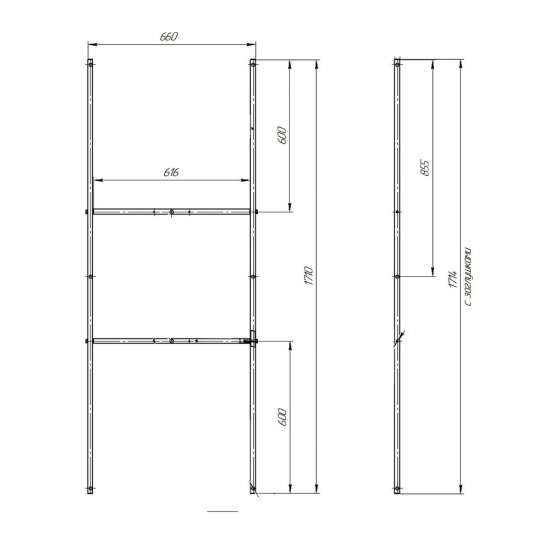 Каркас для ванны акриловой Ollie 180х70 см (03ол1870)