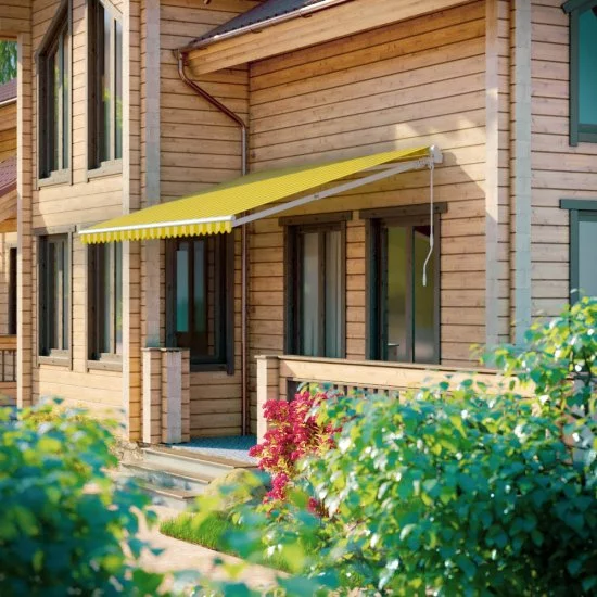 Выдвижной навес маркиза 4х3 м Sunset Boutique Borghese желтый/светло-желтый