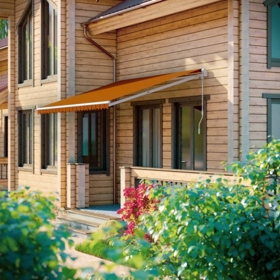 Выдвижной навес маркиза 4х3 м Sunset Boutique Louvre оранжевый/коричневый