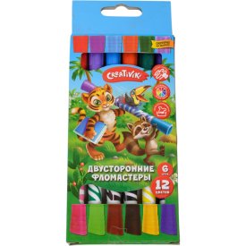 Набор двусторонних фломастеров Creativiki ФЛД06КР