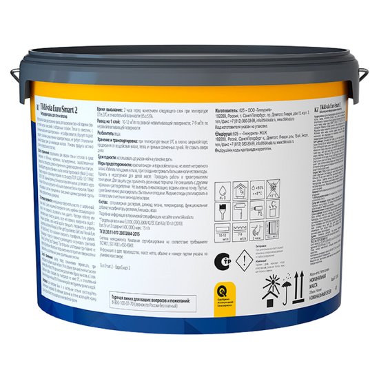 Краска интерьерная Tikkurila/Tikkivala Euro Smart 2 база А белая 9 л