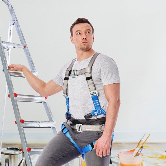 Страховочная система Окапром УСП-2Ж4 лента синяя/серая (0205)