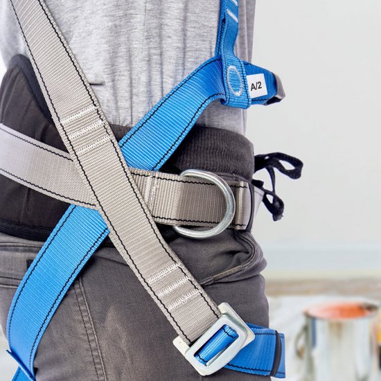 Страховочная система Окапром УСП-2Ж4 лента синяя/серая (0205)