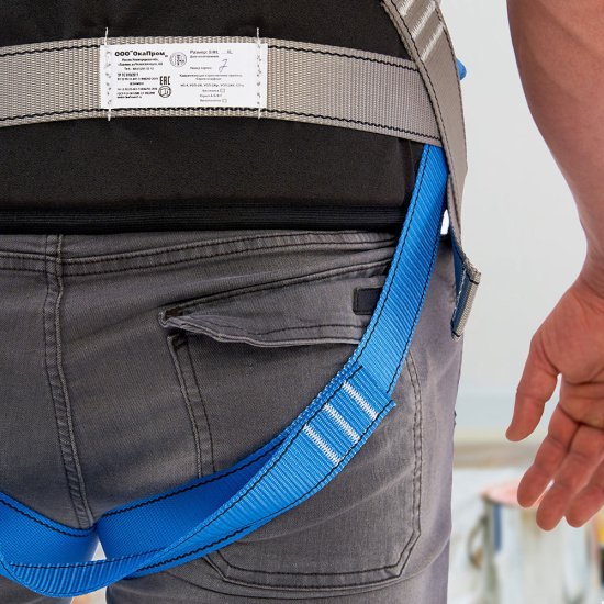 Страховочная система Окапром УСП-2Ж4 лента синяя/серая (0205)