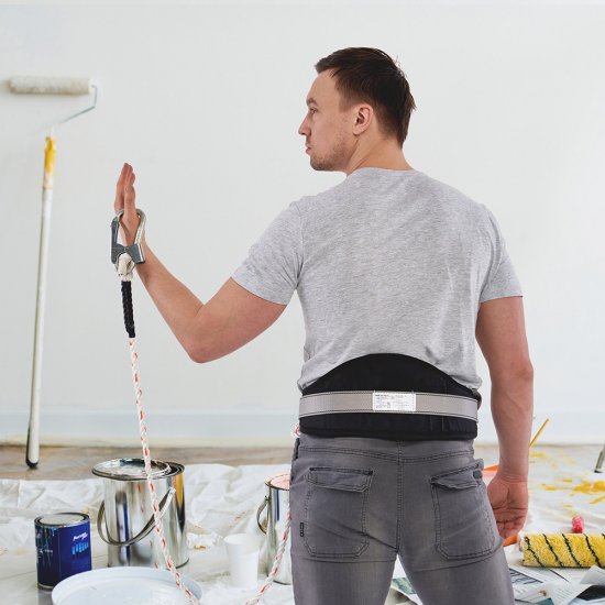 Страховочная система Окапром УС-1В веревка 1,5 м синяя/серая (0210)