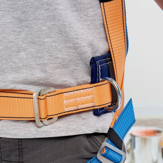 Страховочная система Окапром УС-2аАЖ лента 1,5 м оранжевая/синяя (0204)