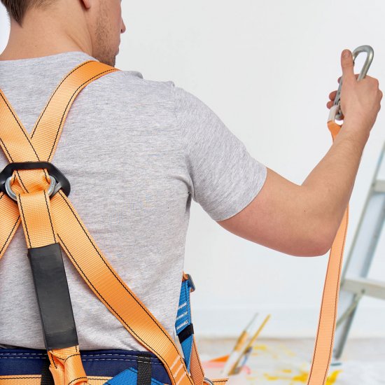 Страховочная система Окапром УС-2аАЖ лента 1,5 м оранжевая/синяя (0204)