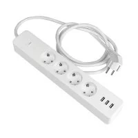 Умный удлинитель EKF Connect Wi-Fi 4 розетки 2 USB + 1 USB Type-C 1,8 м белый