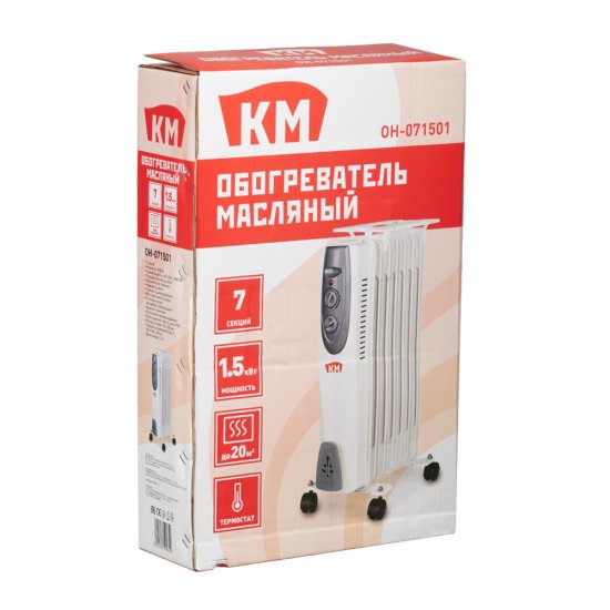 Обогреватель масляный КМ 1500 Вт 7 секций с сушилкой