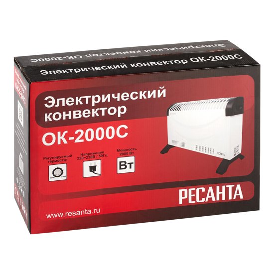 Конвектор электрический Ресанта ОК-2000С (стич) механический термостат 2000 Вт (67/4/8)