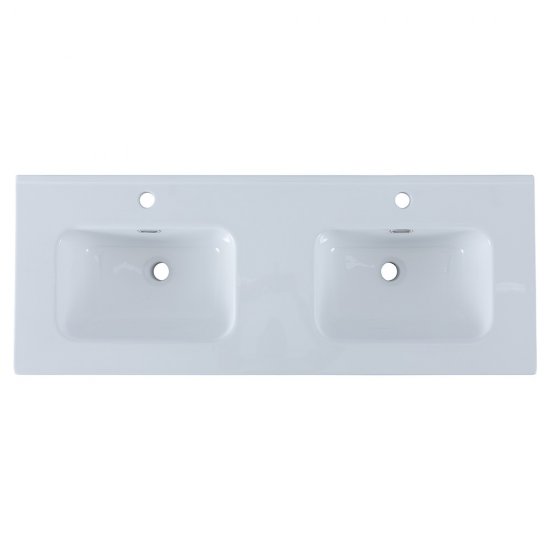 Раковина для тумбы Aquanet Flat 120 см двойная