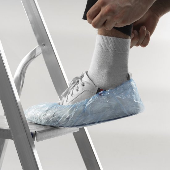 Бахилы одноразовые повышенной плотности размер 40-47 голубые (50 пар) (89554)