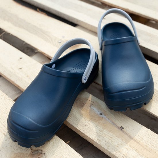 Сабо мужские EVA размер 42 темно-синие с серым ремешком Жанетт Одиссей (СБ-404)