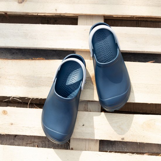 Сабо мужские EVA размер 45 темно-синие с серым ремешком Жанетт Одиссей (СБ-404)