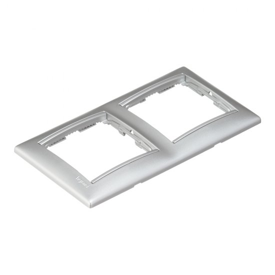 Рамка Legrand Valena двухместная алюминий (694331)