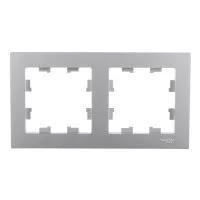 Рамка Systeme Electric AtlasDesign двухместная алюминий (ATN000302)