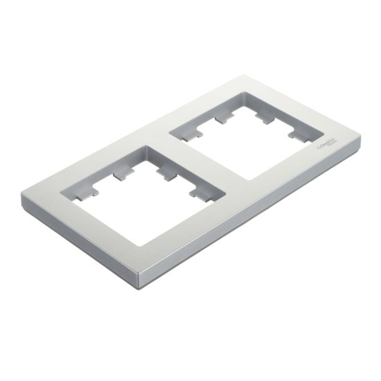 Рамка Systeme Electric AtlasDesign двухместная алюминий (ATN000302)