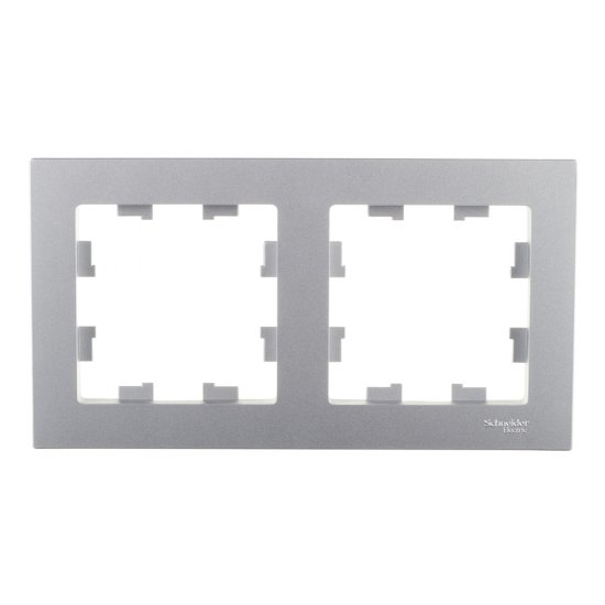 Рамка Systeme Electric AtlasDesign двухместная алюминий (ATN000302)