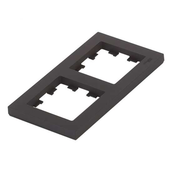 Рамка Systeme Electric AtlasDesign двухместная карбон (ATN001002)