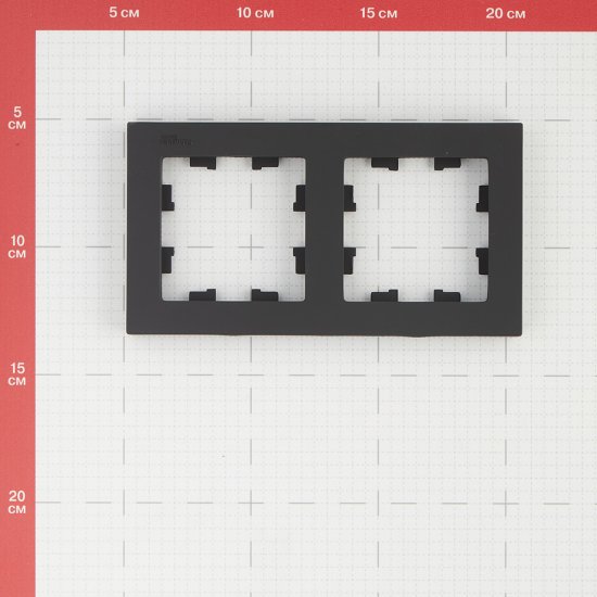 Рамка Systeme Electric AtlasDesign двухместная карбон (ATN001002)