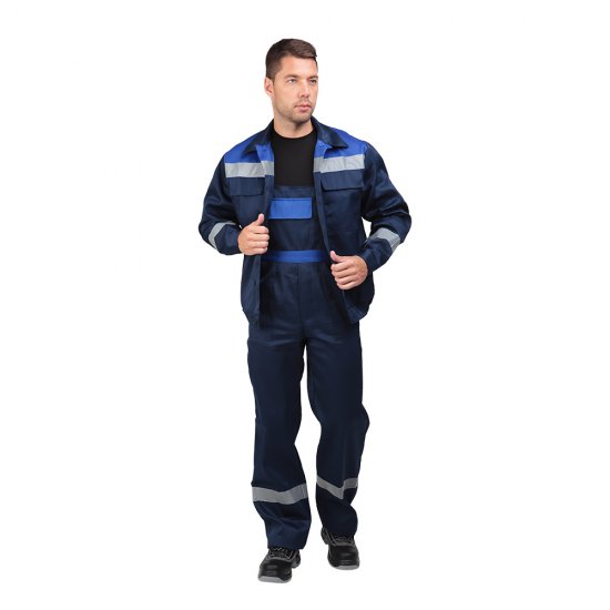 Костюм мужской защитный ГК Спецобъединение Мастер 48-50 рост 182-188 см темно-синий