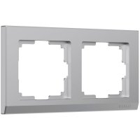 Рамка Werkel Stark двухместная серебряная (a050924)