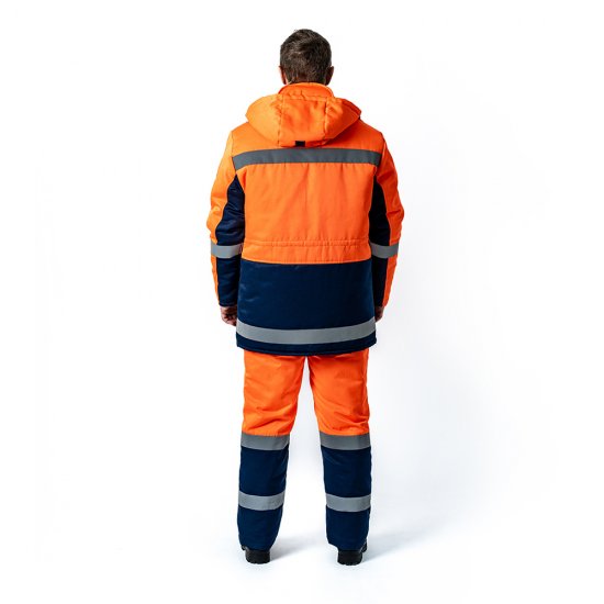 Куртка рабочая мужская утепленная Дарина Сигнальщик 52-54 рост 170-176 см темно-синяя/оранжевая