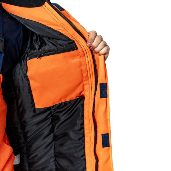 Куртка рабочая мужская утепленная Дарина Сигнальщик 52-54 рост 170-176 см темно-синяя/оранжевая