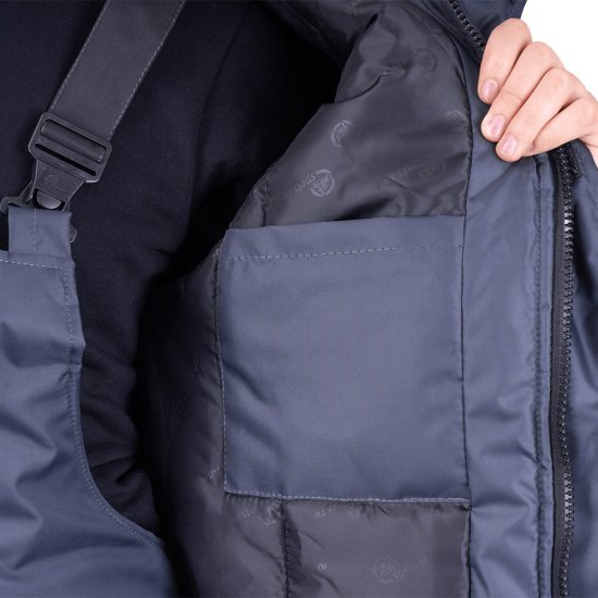 Костюм рабочий мужской утепленный ГК Спецобъединение Роуд 44-46 рост 158-164 см темно-серый/черный